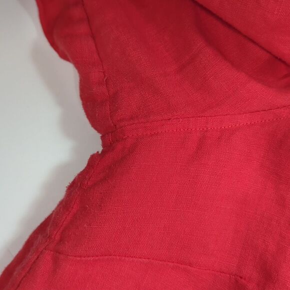John Mark Dress Womens Large Red Linen Blouse Classic - Picture 6 of 10